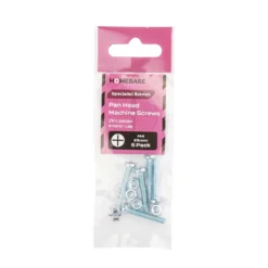 Homebase Zinc Plated Machine Screw Pan Head M4 25mm 5 Pack -COMMAND Sales Store 13151096 5394907615772861