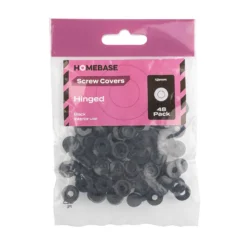 Homebase Hinged Screw Covers Black 12mm 48 Pack -COMMAND Sales Store 13151113 4224920815263116