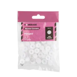 Homebase Hinged Screw Covers White 12mm 48 Pack -COMMAND Sales Store 13151114 4094920818085876