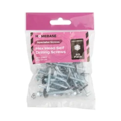 Homebase Zinc Plated Self Drill Screw For Steel Hex Head 5.5 X 48mm 20 Pack -COMMAND Sales Store 13151121 8244920815177949