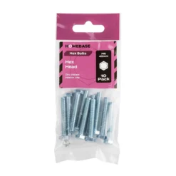 Homebase Zinc Plated Set Screw Hex Head M6 40mm 10 Pack -COMMAND Sales Store 13151135 1134907616150636
