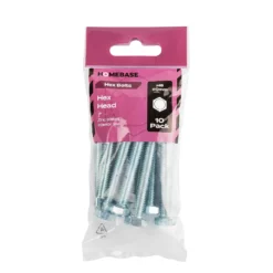 Homebase Zinc Plated Set Screw Hex Head M8 60mm 10 Pack -COMMAND Sales Store 13151141 1424907616163632