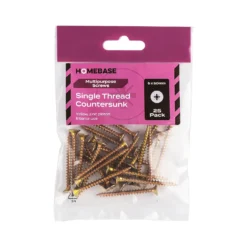Homebase Yellow Zinc Plated Single Thread Screw 5 X 50mm 25 Pack -COMMAND Sales Store 13151142 4464920815365572