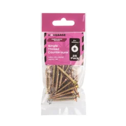 Homebase Yellow Zinc Plated Single Thread Screw 5 X 40mm 25 Pack -COMMAND Sales Store 13151144 1534920815400663