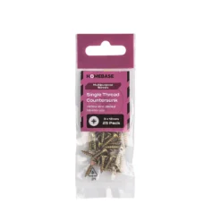 Homebase Yellow Zinc Plated Single Thread Screw 3 X 12mm 25 Pack -COMMAND Sales Store 13151150 1124920815383428