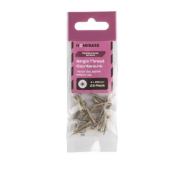 Homebase Yellow Zinc Plated Single Thread Screw 3 X 20mm 25 Pack -COMMAND Sales Store 13151153 4404920815386977