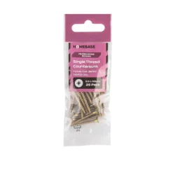 Homebase Yellow Zinc Plated Single Thread Screw 3.5 X 30mm 25 Pack -COMMAND Sales Store 13151157 5904920815462589