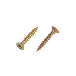 Homebase Yellow Zinc Plated Single Thread Screw 4 X 25mm 100 Pack