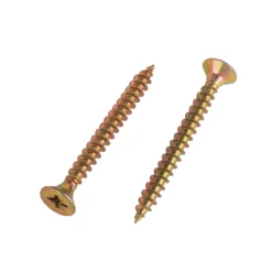 Homebase Yellow Zinc Plated Single Thread Screw 4 X 40mm 100 Pack