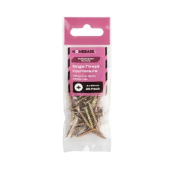 Homebase Yellow Zinc Plated Single Thread Screw 4 X 25mm 25 Pack -COMMAND Sales Store 13151169 2934907616326874