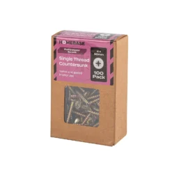 Homebase Yellow Zinc Plated Single Thread Screw 4 X 30mm 100 Pack -COMMAND Sales Store 13151171 2074920818069037