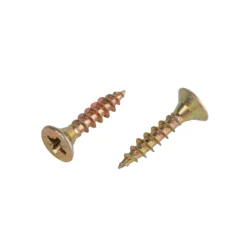 Homebase Yellow Zinc Plated Single Thread Screw 4 X 20mm 100 Pack