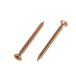 Homebase Yellow Zinc Plated Single Thread Screw 4 X 50mm 100 Pack