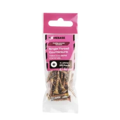Homebase Yellow Zinc Plated Single Thread Screw 5 X 25mm 25 Pack -COMMAND Sales Store 13151175 1564907616413631