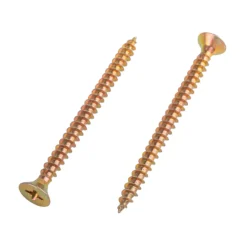 Homebase Yellow Zinc Plated Single Thread Screw 5 X 65mm 100 Pack