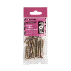 Homebase Yellow Zinc Plated Single Thread Screw 4 X 50mm 25 Pack -COMMAND Sales Store 13151183 1154920815595063