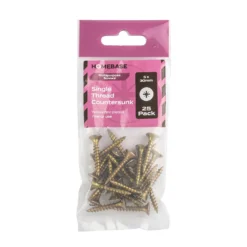 Homebase Yellow Zinc Plated Single Thread Screw 5 X 30mm 25 Pack -COMMAND Sales Store 13151186 1794920815809545