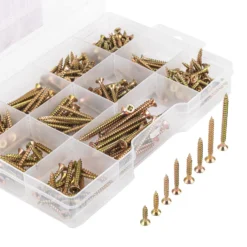 Homebase Yellow Zinc Plated Single Thread Screw Kit Assorted 300 Pack -COMMAND Sales Store 13151188 2024907616513231