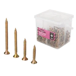 Homebase Yellow Zinc Plated Single Thread Screw Kit Assorted 500 Pack -COMMAND Sales Store 13151189 4704920818164968