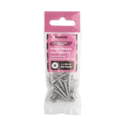 Homebase Stainless Steel Single Thread Screw 4 X 25mm 25 Pack -COMMAND Sales Store 13151191 1154920815907981