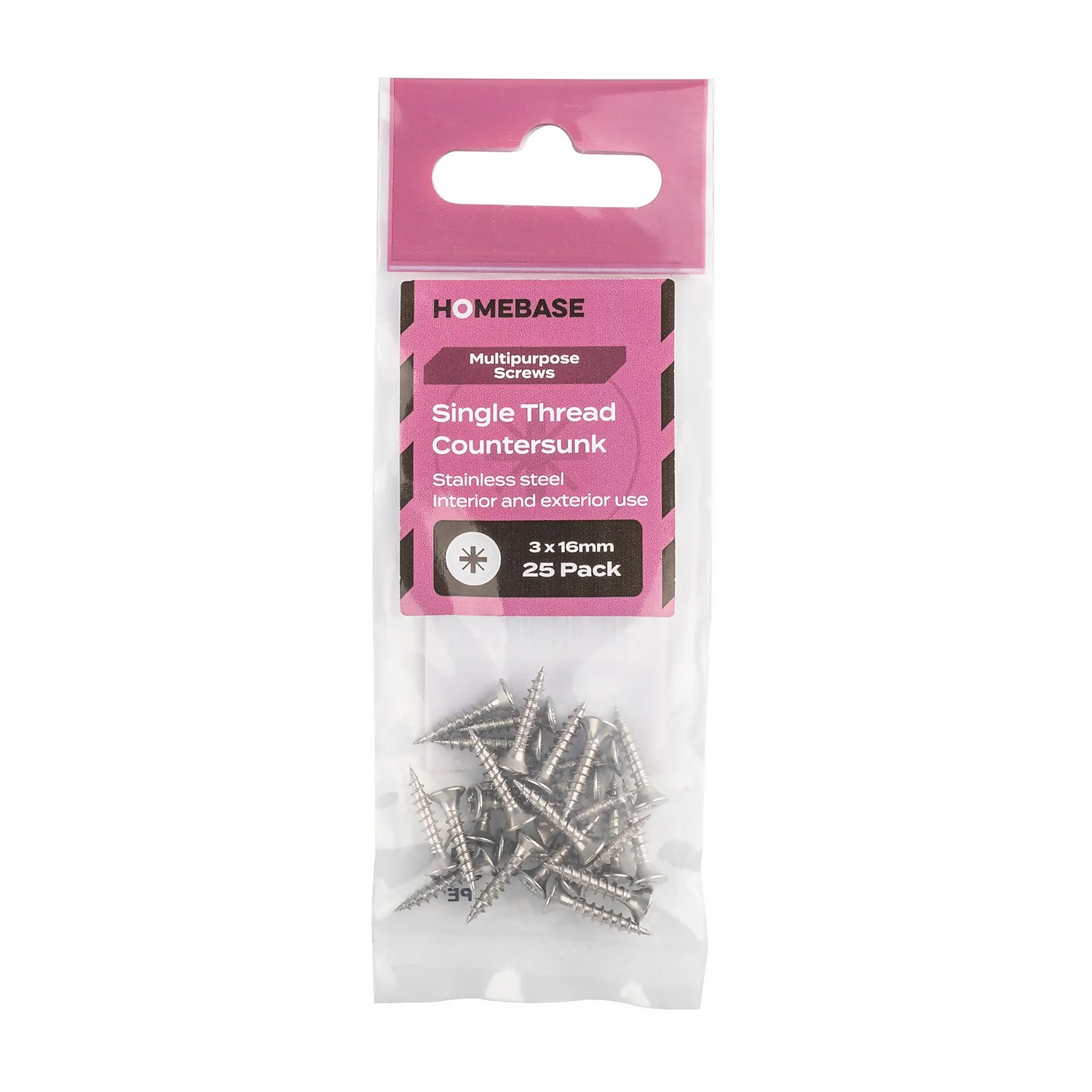 Homebase Stainless Steel Single Thread Screw 3 X 16mm 25 Pack 3 Homebase Stainless Steel Single Thread Screw 3 X 16mm 25 Pack - Image 3