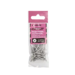 Homebase Stainless Steel Single Thread Screw 4 X 20mm 25 Pack 5 Homebase Stainless Steel Single Thread Screw 4 X 20mm 25 Pack -COMMAND Sales Store 13151209 9974920816142734
