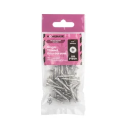 Homebase Stainless Steel Single Thread Screw 5 X 30mm 25 Pack -COMMAND Sales Store 13151220 4364920816304434