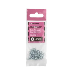 Homebase Zinc Plated Twin Thread Screw 3.0 X 12mm 25 Pack -COMMAND Sales Store 13151235 2134920816527814