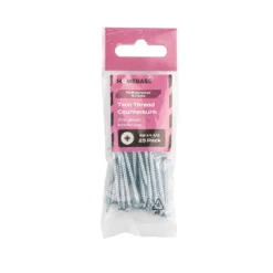 Homebase Zinc Plated Twin Thread Screw 3.5 X 40mm 25 Pack -COMMAND Sales Store 13151250 1124920816774429