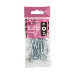 Homebase Zinc Plated Twin Thread Screw 4 X 40mm 25 Pack -COMMAND Sales Store 13151261 1424920816831381