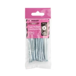 Homebase Zinc Plated Twin Thread Screw 4 X 75mm 25 Pack -COMMAND Sales Store 13151269 1864920816976017