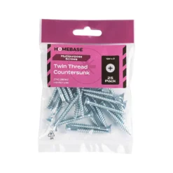 Homebase Zinc Plated Twin Thread Screw 6 X 50mm 25 Pack 5 Homebase Zinc Plated Twin Thread Screw 6 X 50mm 25 Pack -COMMAND Sales Store 13151274 8334920816952275