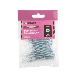 Homebase Zinc Plated Twin Thread Screw 5 X 50mm 25 Pack -COMMAND Sales Store 13151277 4954920817068384