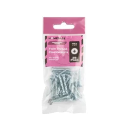 Homebase Zinc Plated Twin Thread Screw 5 X 30mm 25 Pack -COMMAND Sales Store 13151280 1584920817024443