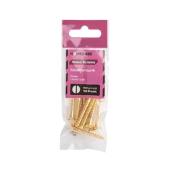 Homebase Brass Wood Screw Countersunk 5 X 40mm 10 Pack 7 Homebase Brass Wood Screw Countersunk 5 X 40mm 10 Pack -COMMAND Sales Store 13151285 1544920817277538