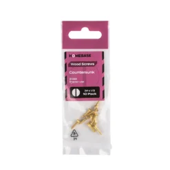 Homebase Brass Wood Screw Countersunk 2.5 X 12mm 10 Pack 5 Homebase Brass Wood Screw Countersunk 2.5 X 12mm 10 Pack -COMMAND Sales Store 13151286 9764920817155960
