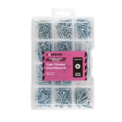 Homebase Zinc Plated Twin Thread Screw KIT Assorted 300 Pack -COMMAND Sales Store 13151287 2154907617050144