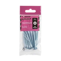 Homebase Zinc Plated Wood Screw Countersunk 5 X 65mm 10 Pack -COMMAND Sales Store 13151297 1714920817361664