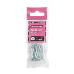 Homebase Zinc Plated Wood Screw Countersunk 5 X 30mm 10 Pack -COMMAND Sales Store 13151299 4124920817327887