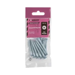 Homebase Zinc Plated Wood Screw Countersunk 6 X 50mm 10 Pack 5 Homebase Zinc Plated Wood Screw Countersunk 6 X 50mm 10 Pack -COMMAND Sales Store 13151300 8534920817414371