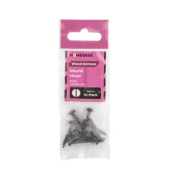 Homebase Black Wood Screw Round Head 4 X 25mm 10 Pack -COMMAND Sales Store 13151307 1074920817562556