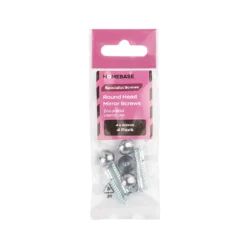 Homebase Mirror Screw Chrome Plated Round Head 4 X 30mm 4 Pack -COMMAND Sales Store 13151317 1004920817741701
