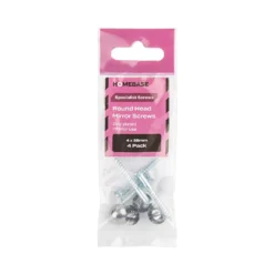 Homebase Mirror Screw Chrome Plated Round Head 4 X 38mm 4 Pack -COMMAND Sales Store 13151318 2144920817763544